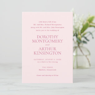Convites Dorothy Pink Elegant Wedding