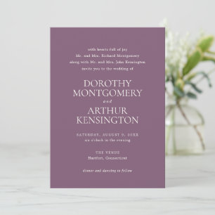 Convites Dorothy Purple Elegant Wedding