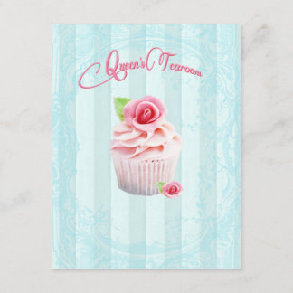 Convites dos cupcakes do rosa de chá