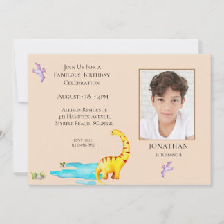 Convites Dosaur Roar Theme Jungle Aniversário