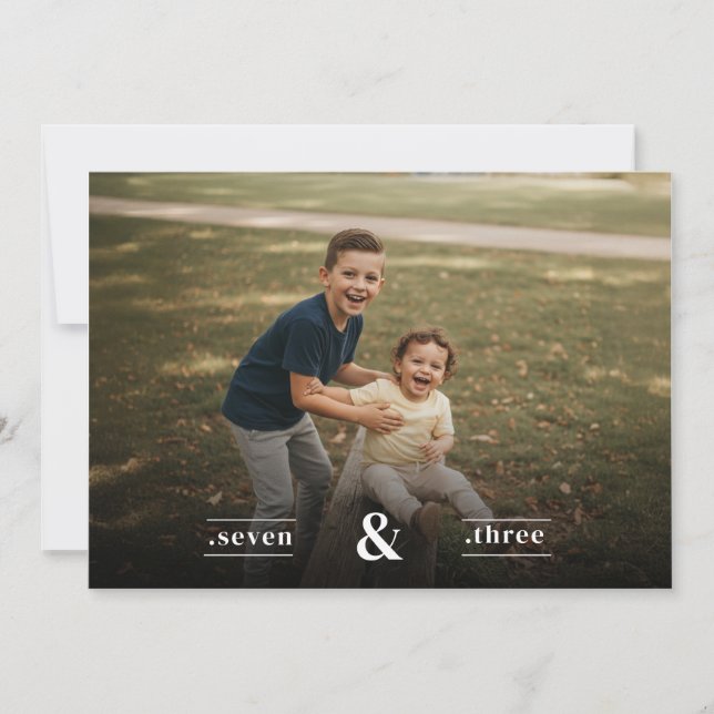 Convites Double Birthday Two Kids Photo Party Celebration (Frente)