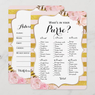 Convites Double Face - 2 Jogos de Chá de Noiva Bolsa   Dese