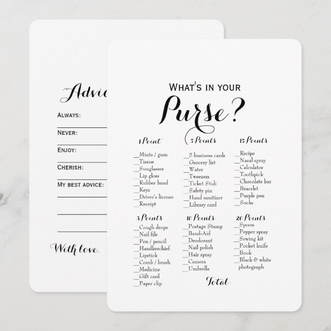 Convites Double Side - 2 Jogos de Chá de Noiva Bolsa | Dese (Frente/Verso)