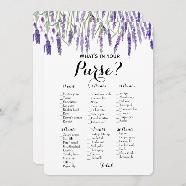 Convites Double Side - 2 Jogos de Chuva de Noiva Bolsa | De (Frente/Verso)