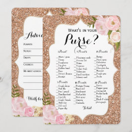 Convites Double Side - 2 Jogos de Chuva de Noiva Bolsa | De