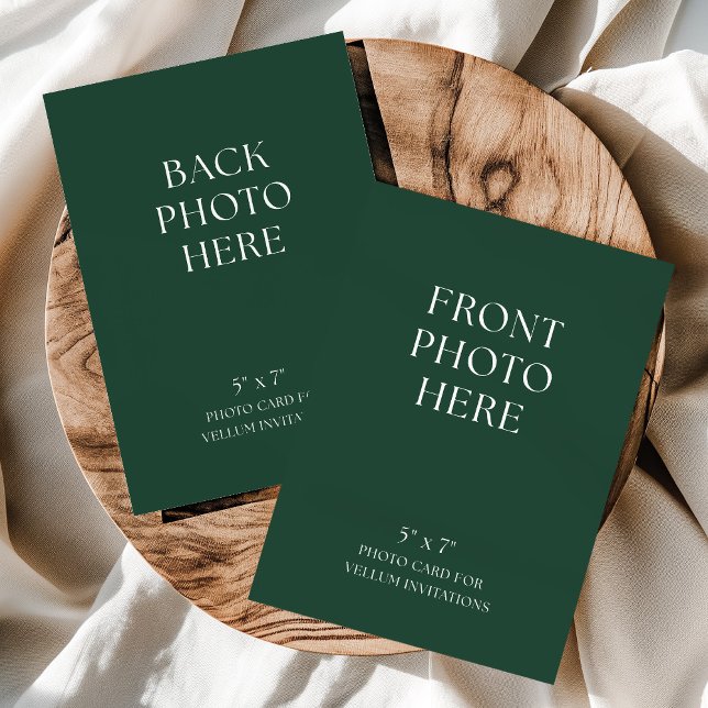 Convites Double-Sided Photo Card for Vellum Wedding Invite (Criador carregado)