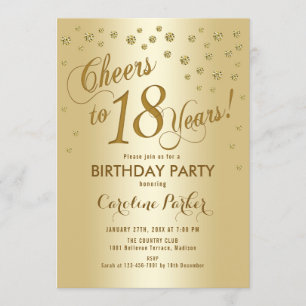 Convites Dourada 18ª Festa de aniversário
