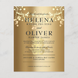 Convites Dourada alegria dupla do esplendor | Casamento chi