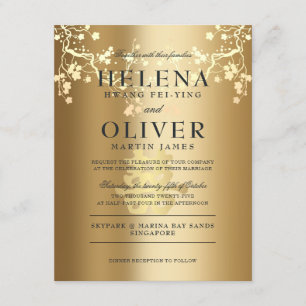 Convites Dourada alegria dupla do fornecedor  Casamento chi