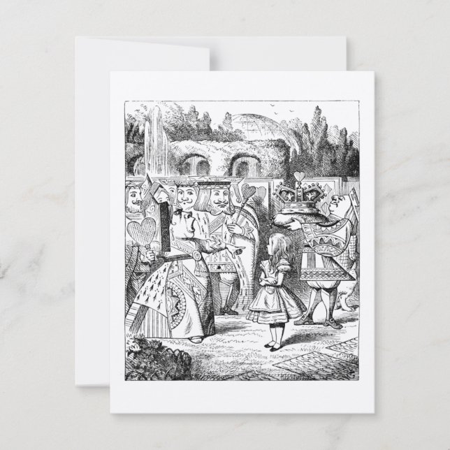 Convites DOURADA Alice no aniversário do Tea Party no País  (Frente)