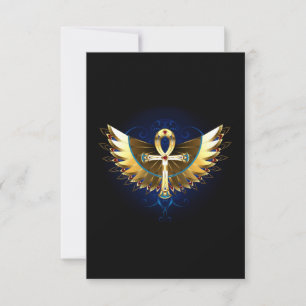 Convites Dourada Ankh com Asas