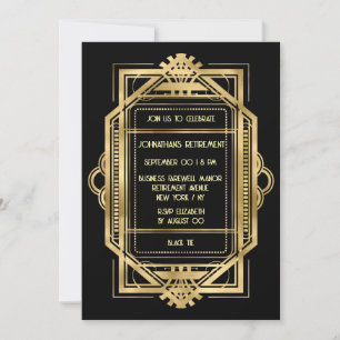 Convites Dourada aposentadoria negra Foto de despedida corp