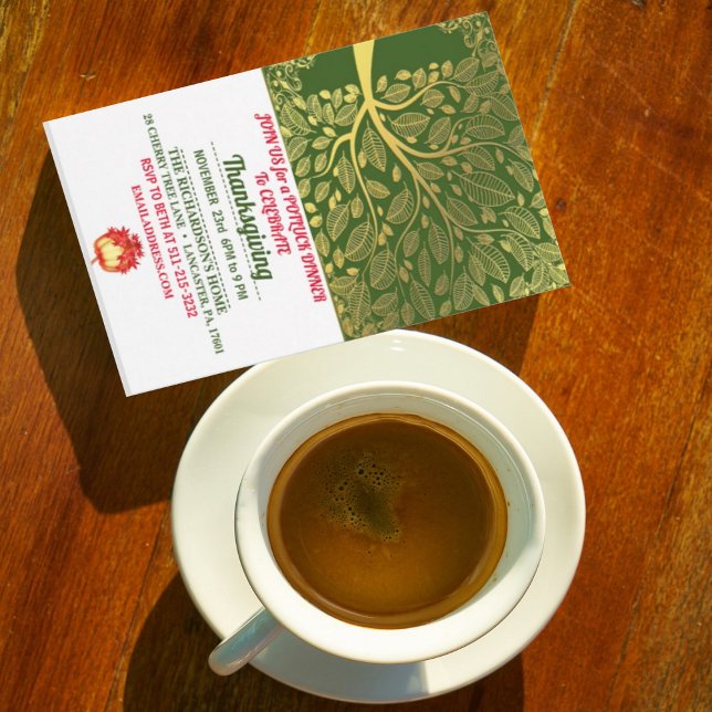 Convites Dourada Árvore Da Vida Cai No Janto De Ação De Gra (Criador carregado)