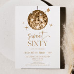 Convites Dourada Bola Disco Doce Sessenta e sessenta Festa<br><div class="desc">Este é um Dourado Disco Ball Sweet Sessenta e sessenta Convites de aniversário!</div>