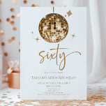 Convites Dourada Bola Disco Sessenta e sessenta Festa de an<br><div class="desc">Este é um Dourado Convite de aniversário Disco Ball Sessenta e sessenta!</div>