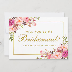 Convites Dourada Bridesmaid  Cor Floral de Cor Água