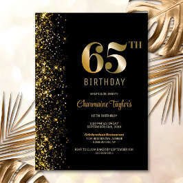 Convites Dourada brilhante 65.a Festa de aniversário