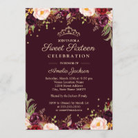 Dourada Burgundy Elegant Floral Sweet Sessenta