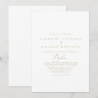 Dourada caligrafia idílica Casamento espanhol