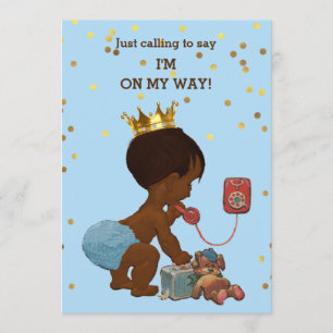 Convites Dourada Confetti Ethnic Prince no Chá de fraldas t