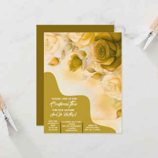 Convites Dourada Confirmação Floral Convite, Confiança Flor