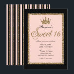 Convites Dourada cor-de-rosa Brilhante e doce preto 16 prin<br><div class="desc">personalizar para o seu evento</div>