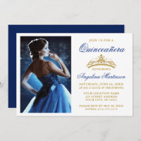 Dourada Coroa Real Cinceana Azul Moderna Elegante