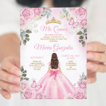 Convites Dourada Coroa Rosa Mis Quince 15 Anos<br><div class="desc">Quinceañera Pink Butterfly Dourada Crown Invitation Mis Quince 15 Anos,  16º aniversário</div>