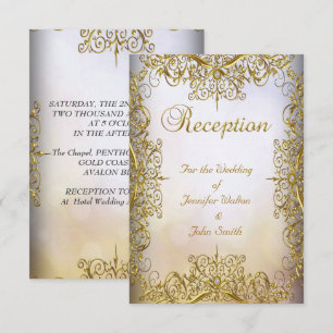 Convites Dourada de Casamento Elegante Elite Elegante com C