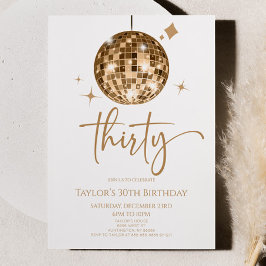 Convites Dourada Disco Ball, 34 partidos aniversário de 30 