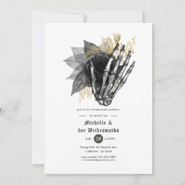 Convites Dourada e floral do Luncheon