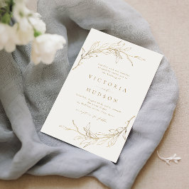 Convites Dourada e simples matança botânica casada russa