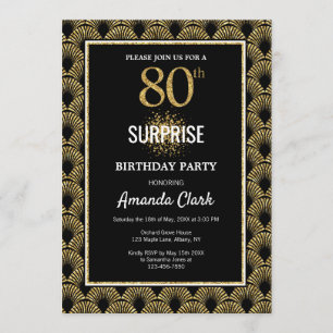 Convites Dourada falha no aniversário do 80 Black Surprise