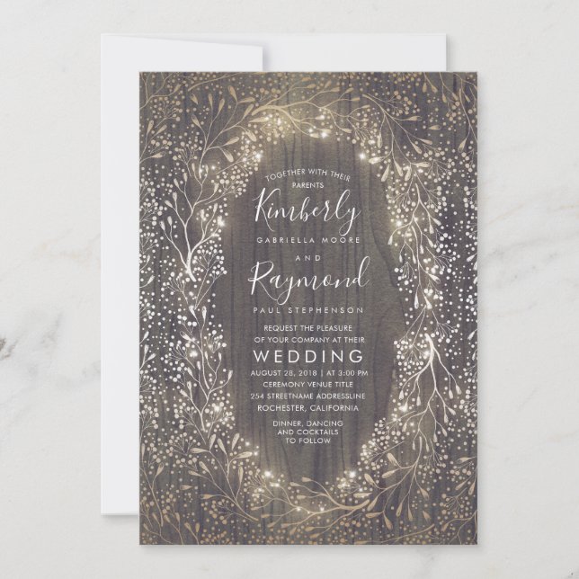 Convites Dourada Fia do Ar | Casamento Rustic Country (Frente)