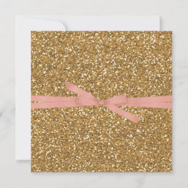 Convites Dourada Glam Faux Glitter