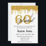 Convites Dourada Glitter 60 60º Sesplêndido Sessenta Aniver<br><div class="desc">Este design foi criado através da arte digital. Pode ser personalizado na área fornecer ou personalizar escolhendo o clique para personalizar mais opções e alterando o nome, as iniciais ou as palavras. Você também pode alterar a cor e o estilo do texto ou excluir o texto de um design de...</div>