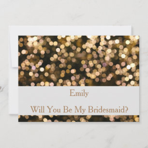 Convites Dourada Glitter Confetti será minha dama de Brides