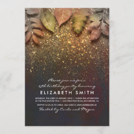 Convites Dourada Glitter Vintage Fall deixa Festa de aniver