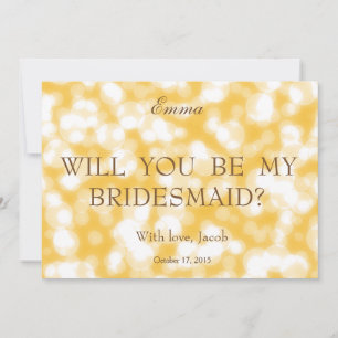 Convites Dourada Glitter, Você Será Minha Porta-Pontas?