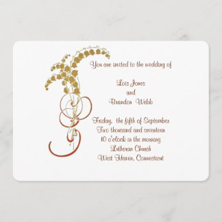 Convites Dourada Lily do Casamento do Vale