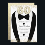 Convites Dourada Mens 60ª Festa de aniversário de terno pre<br><div class="desc">Dourado Terno de Tuxedo Preto Mens 60ª Variações do Convite de aniversário para o convite e itens correspondentes em nossa loja</div>