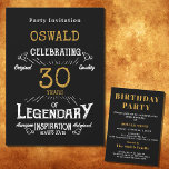 Convites Dourada Nascer Legendário Retro aniversário de 30<br><div class="desc">Para aqueles que celebram a sua aniversário de 30 anos, temos o convite de aniversário ideal com um sentimento de safra. O fundo preto com um design de design de tipografia de vintagem branca e dourada é simples e, no entanto, elegante com um toque retrorreflector. Personalize facilmente o texto deste...</div>
