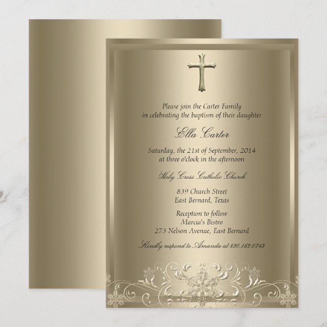 Convites Dourada Neve Floco de Neve e Rapariga Cruzada Conv (Frente/Verso)