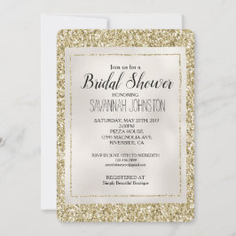 Convites Dourada pérola branca Luminosa