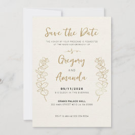 Convites Dourada Pintada à Mão Salva Quadro A Data