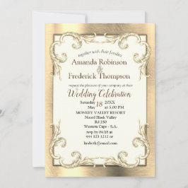 Convites Dourada, Prata e Brass Vintage