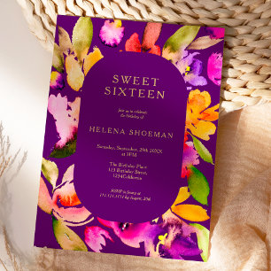 Convites Dourada queda de tamanho excessivo da água floral 