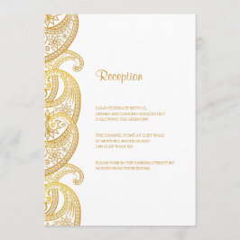 Convites Dourada Recepção de casamento tradicional do Paisl