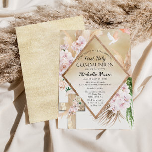 Convites Dourada rosa, primeira sagrada comunista