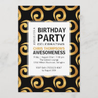 Douradas espirais na Festa de aniversário Negra Mo